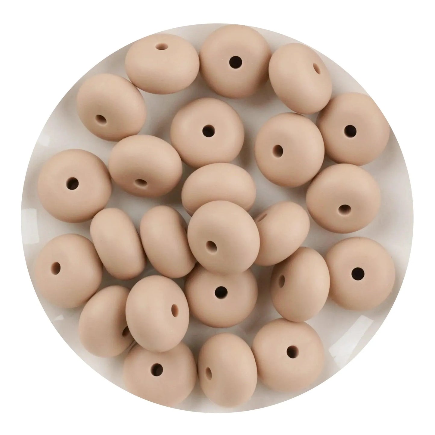 Master Maker Crafts -  Silicone Bead Abacus Disc - Oatmeal  (5 Beads - 14mm)