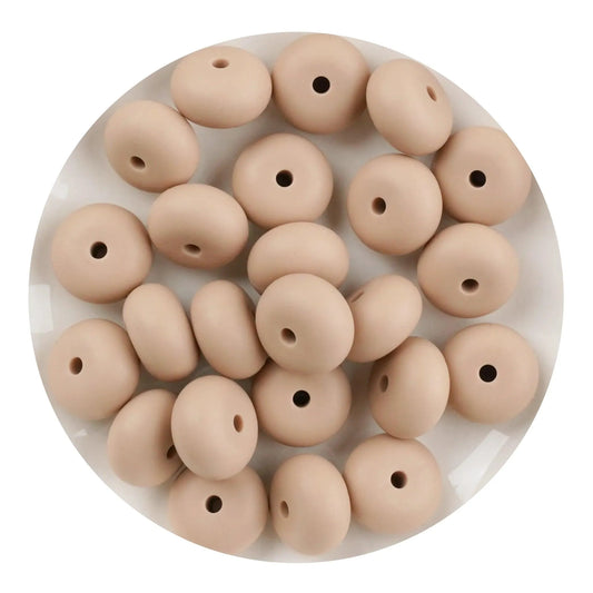 Master Maker Crafts -  Silicone Bead Abacus Disc - Oatmeal  (5 Beads - 14mm)
