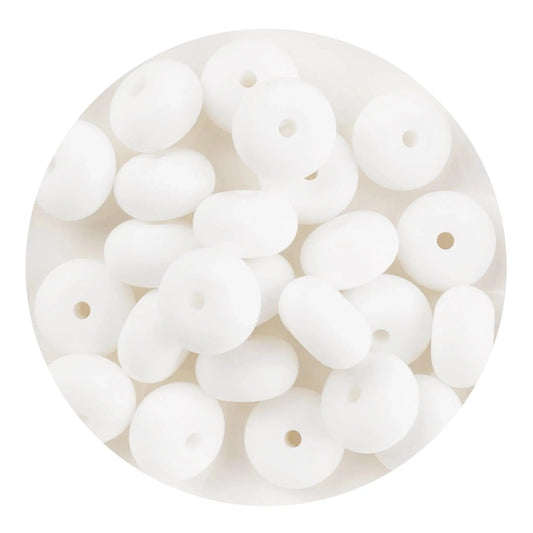Master Maker Crafts -  Silicone Bead Abacus Disc - Snow (5 Beads - 14mm)