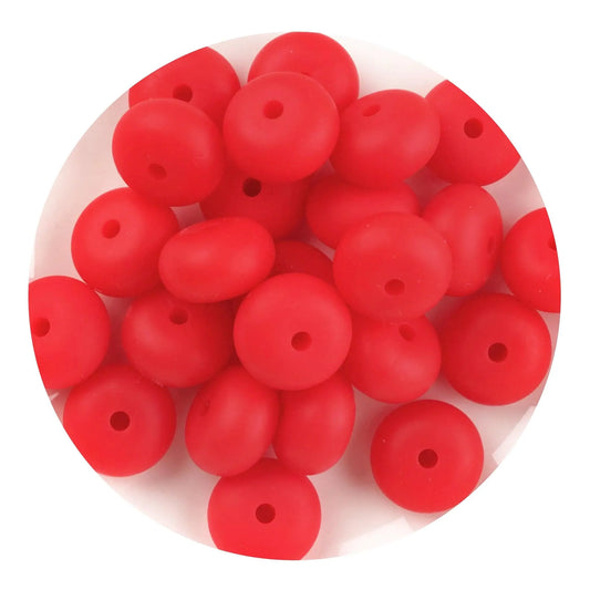 Master Maker Crafts -  Silicone Bead Abacus Disc - Strawberry Red  (5 Beads - 14mm)
