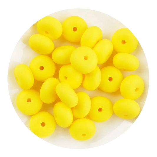 Master Maker Crafts -  Silicone Bead Abacus Disc - Yellow  (5 Beads - 14mm)