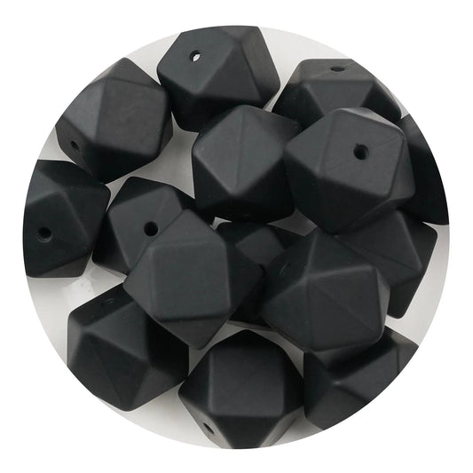 Master Maker Crafts -  Silicone Bead Hexagon - Black  (5 Beads - 14mm)