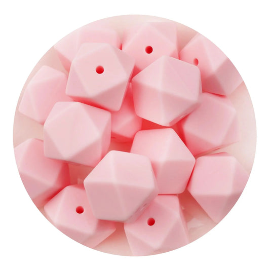 Master Maker Crafts -  Silicone Bead Hexagon - Candy Pink (5 Beads - 14mm)