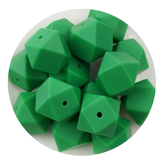 Master Maker Crafts -  Silicone Bead Hexagon - Green  (5 Beads - 14mm)