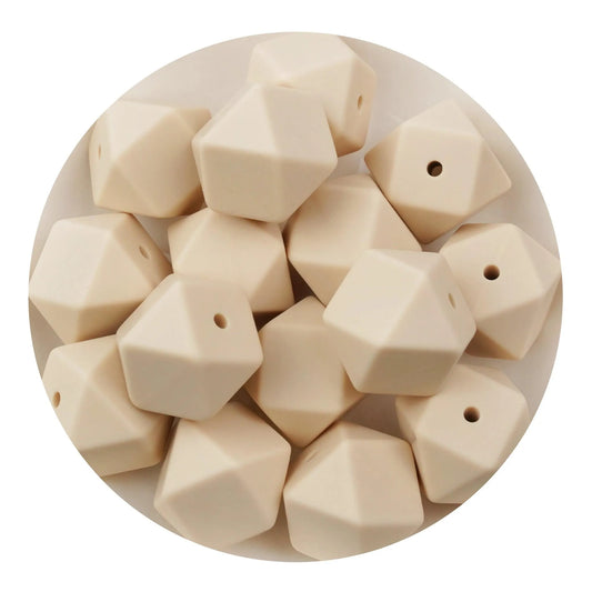 Master Maker Crafts -  Silicone Bead Hexagon - Ivory  (5 Beads - 14mm)