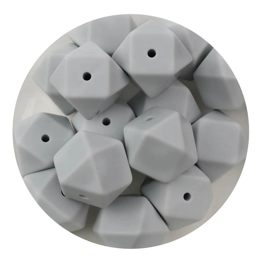 Master Maker Crafts -  Silicone Bead Hexagon - Light Gray  (5 Beads - 14mm)