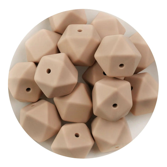 Master Maker Crafts -  Silicone Bead Hexagon - Oatmeal  (5 Beads - 14mm)