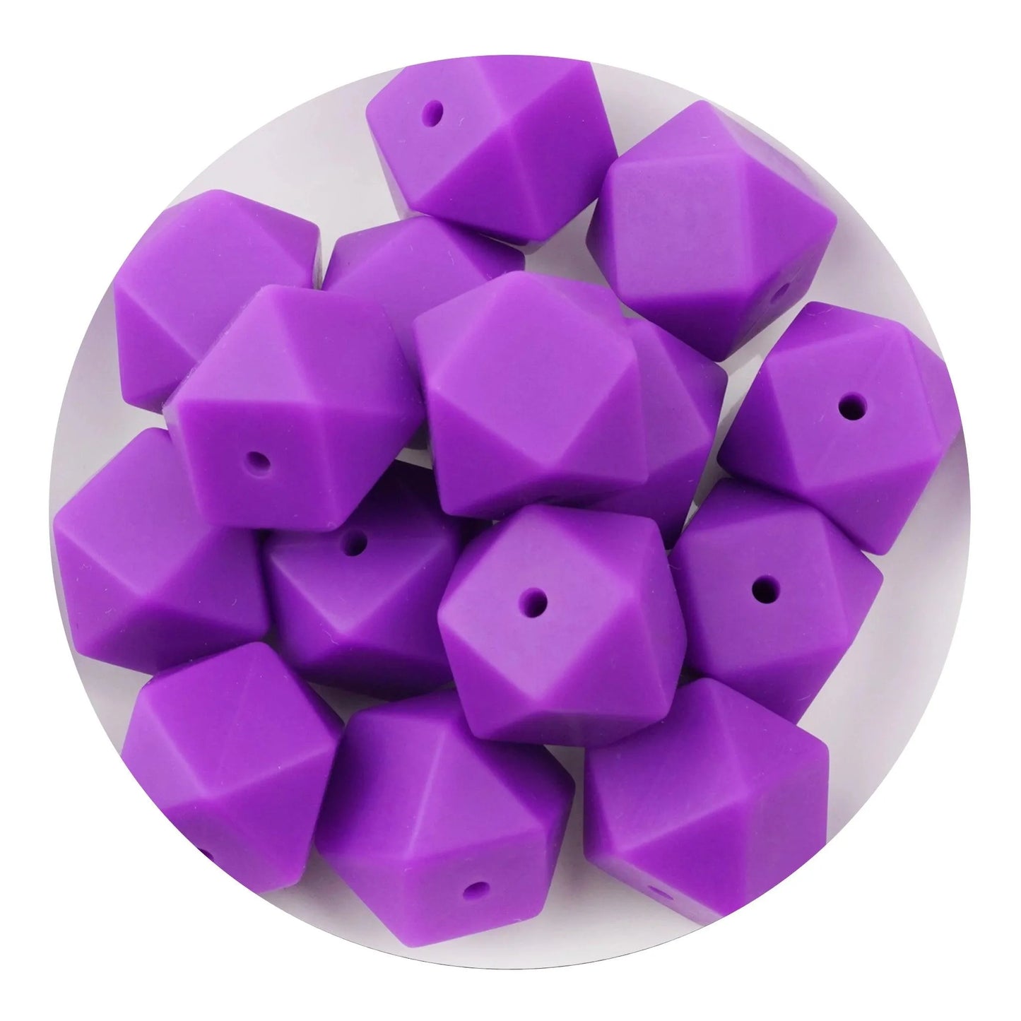 Master Maker Crafts -  Silicone Bead Hexagon - Purple  (5 Beads - 14mm)