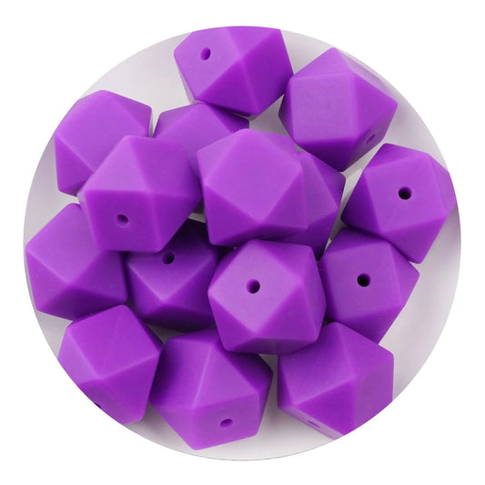 Master Maker Crafts -  Silicone Bead Hexagon - Purple  (5 Beads - 14mm)