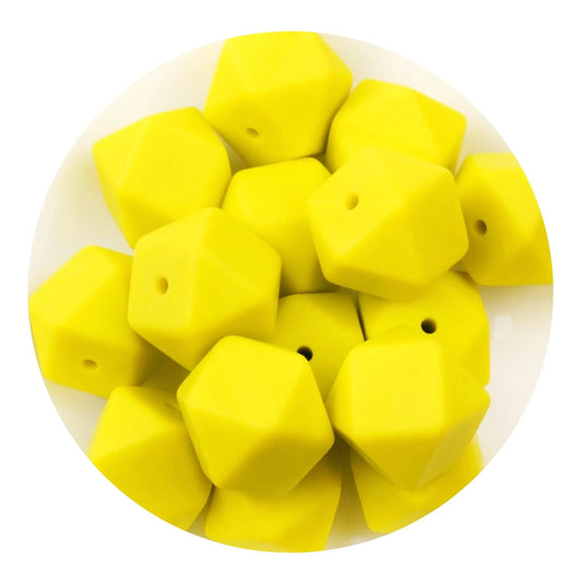 Master Maker Crafts -  Silicone Bead Hexagon - Yellow  (5 Beads - 14mm)