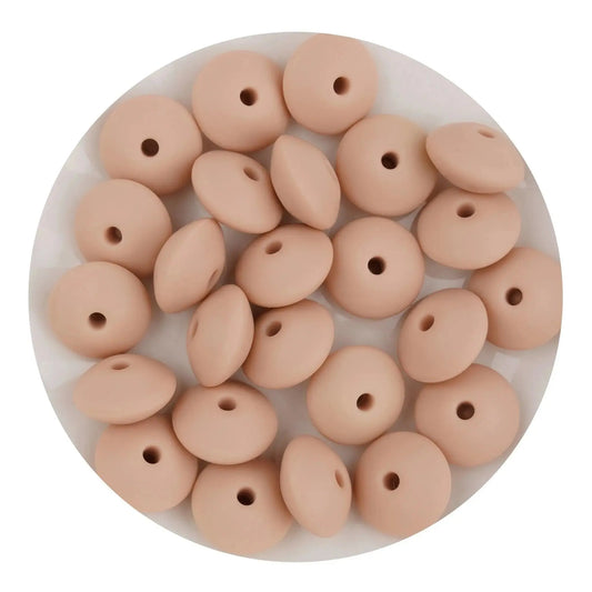 Master Maker Crafts -  Silicone Bead Lentil Disc - Nude (5 Piece - 15mm)