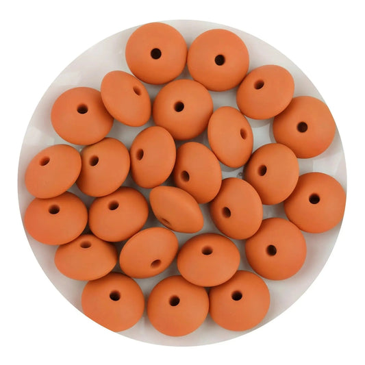 Master Maker Crafts -  Silicone Bead Lentil Disc - Terra Cotta (5 Piece - 15mm)