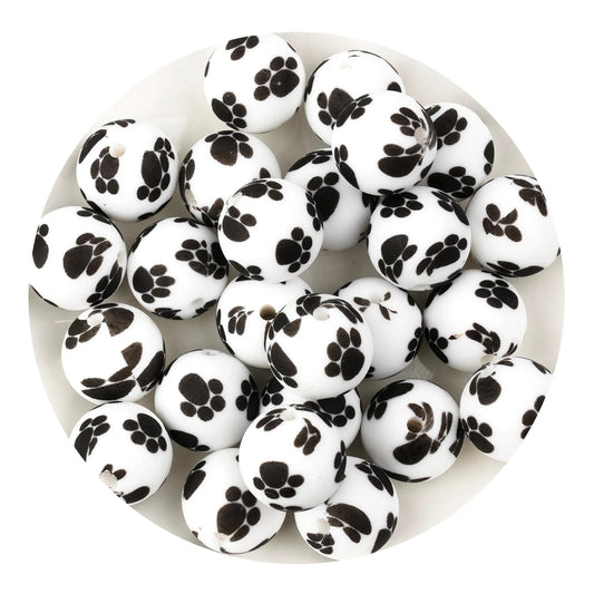 Master Maker Crafts -  Silicone Bead Round - Bear Paw (5 Beads - 15mm)