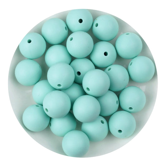 Master Maker Crafts -  Silicone Bead Round - Blue Green (5 Beads - 15mm)