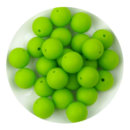 Master Maker Crafts -  Silicone Bead Round - Chartreuse (5 Beads - 15mm)