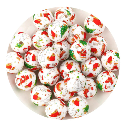 Master Maker Crafts -  Silicone Bead Round - Christmas (5 Beads - 15mm)