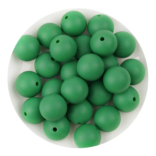 Master Maker Crafts -  Silicone Bead Round - Christmas Green (5 Beads - 15mm)