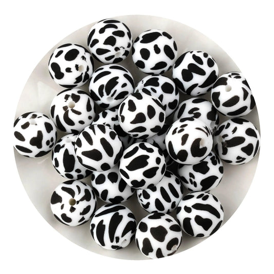 Master Maker Crafts -  Silicone Bead Round - Cow (5 Beads - 15mm)