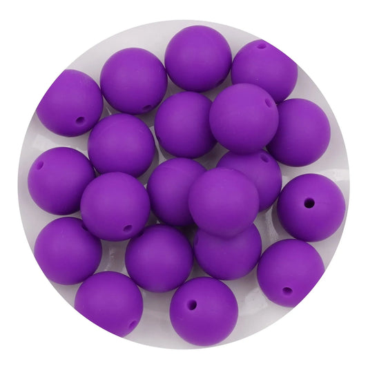 Master Maker Crafts -  Silicone Bead Round - Dark Purple (5 Beads 12mm)