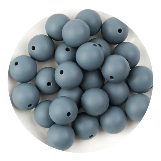 Master Maker Crafts -  Silicone Bead Round - Dim Gray (5 Beads - 15mm)
