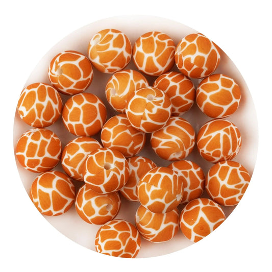 Master Maker Crafts -  Silicone Bead Round - Giraffe (5 Beads - 15mm)