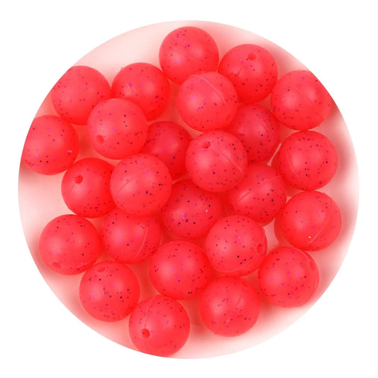 Master Maker Crafts -  Silicone Bead Round - Glitter Red (5 Beads - 15mm)