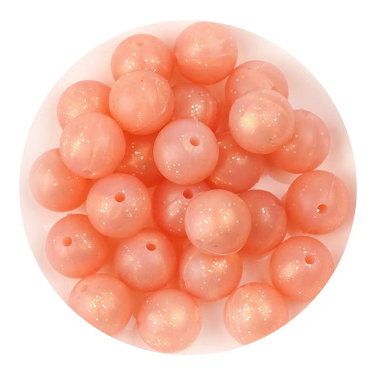 Master Maker Crafts -  Silicone Bead Round - Glitter Rose Gold (5 Beads - 15mm)
