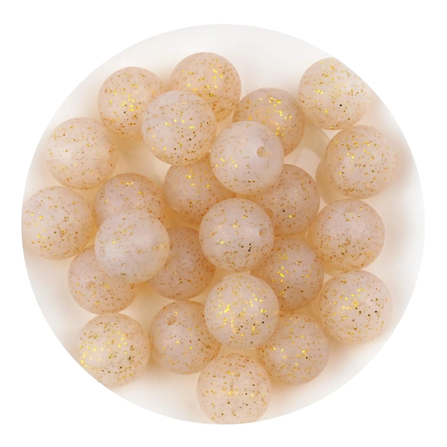 Master Maker Crafts -  Silicone Bead Round - Glitter Yellow (5 Beads - 15mm)