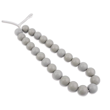 Master Maker Crafts -  Silicone Bead Round - Liquid Light Gray (5 Beads - 15mm)