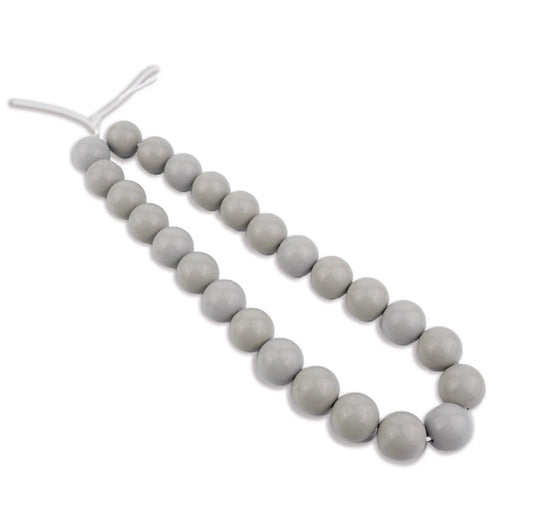 Master Maker Crafts -  Silicone Bead Round - Liquid Light Gray (5 Beads - 15mm)