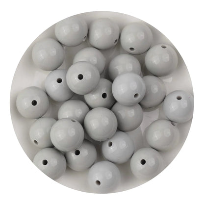 Master Maker Crafts -  Silicone Bead Round - Liquid Light Gray (5 Beads - 15mm)