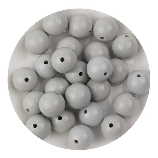Master Maker Crafts -  Silicone Bead Round - Liquid Light Gray (5 Beads - 15mm)