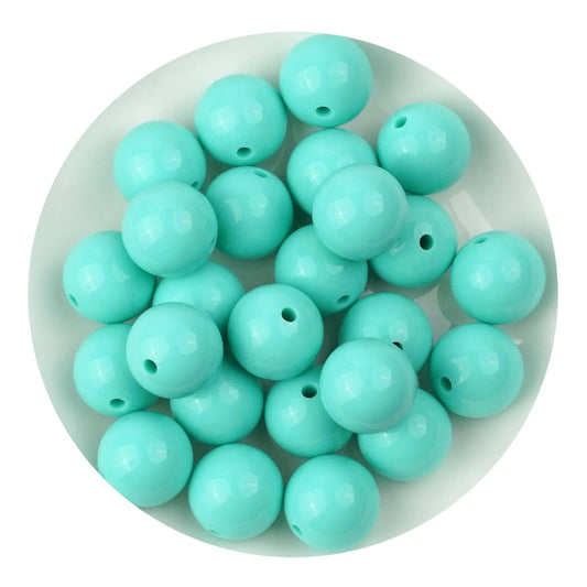 Master Maker Crafts -  Silicone Bead Round - Liquid Mint (5 Beads - 15mm)