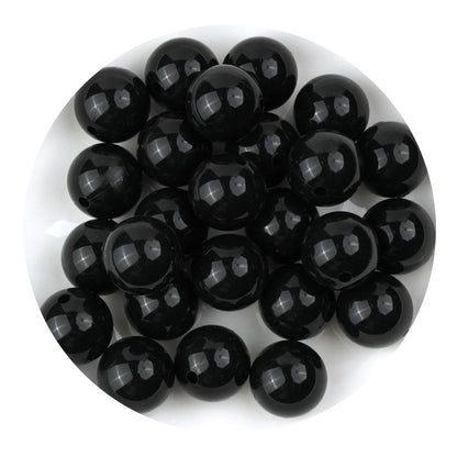 Master Maker Crafts -  Silicone Bead Round - Liquid Smokey Black (5 Beads - 15mm)