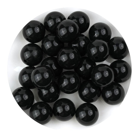 Master Maker Crafts -  Silicone Bead Round - Liquid Smokey Black (5 Beads - 15mm)
