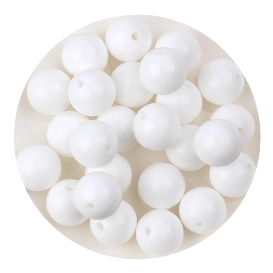 Master Maker Crafts -  Silicone Bead Round - Liquid Snow (5 Beads - 15mm)