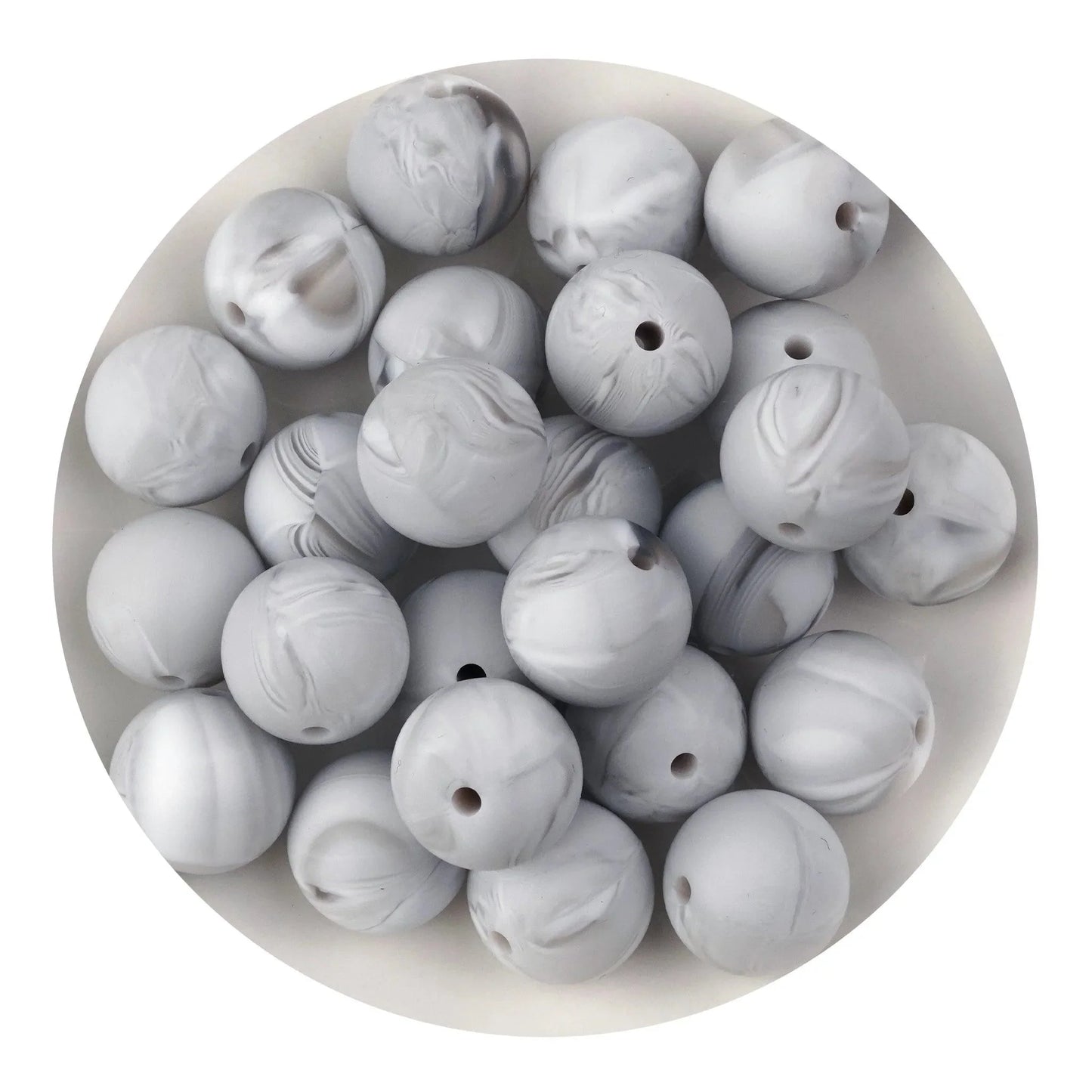 Master Maker Crafts -  Silicone Bead Round - Marble (5 Beads - 15mm)