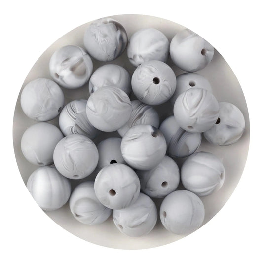 Master Maker Crafts -  Silicone Bead Round - Marble (5 Beads - 15mm)