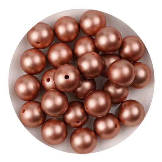Master Maker Crafts -  Silicone Bead Round - Metallic Copper (5 Beads - 15mm)