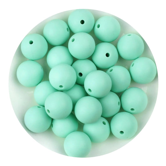 Master Maker Crafts -  Silicone Bead Round - Mint Green (5 Beads - 15mm)