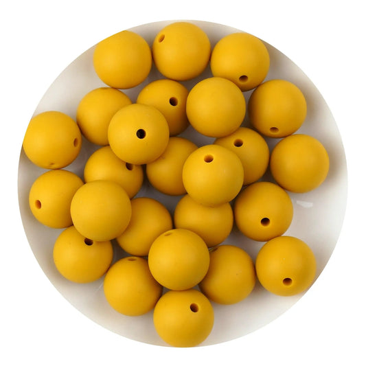 Master Maker Crafts -  Silicone Bead Round - Mustard (5 Beads - 15mm)