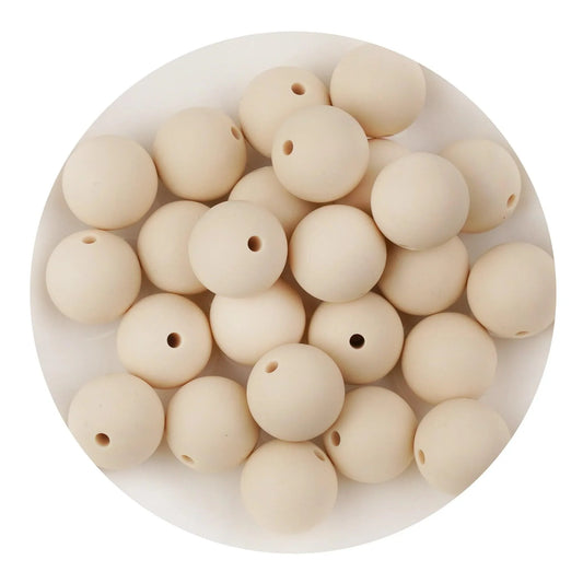 Master Maker Crafts -  Silicone Bead Round - Navajo White (5 Beads - 15mm)