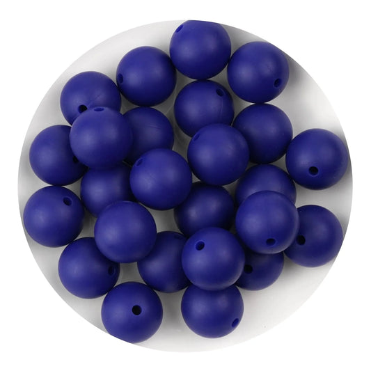 Master Maker Crafts -  Silicone Bead Round - Navy (5 Beads - 15mm)