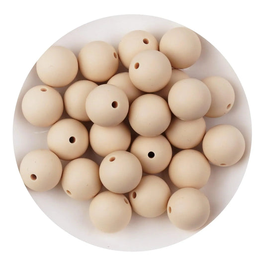 Master Maker Crafts -  Silicone Bead Round - Oatmeal (5 Beads - 15mm)