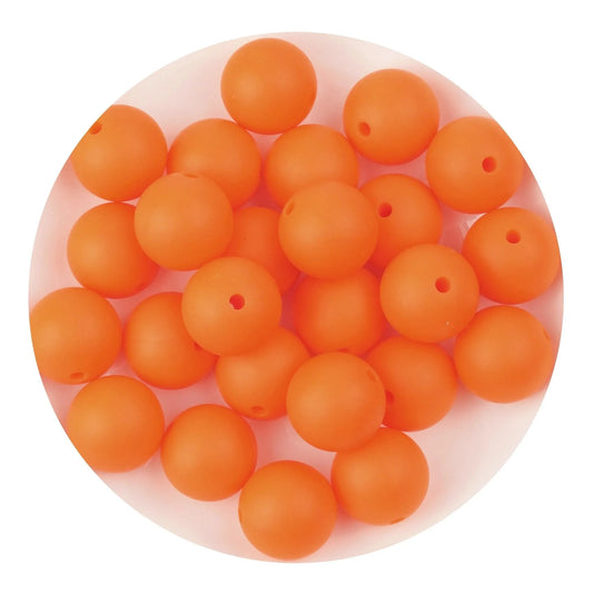 Master Maker Crafts -  Silicone Bead Round - Orange (5 Beads - 15mm)