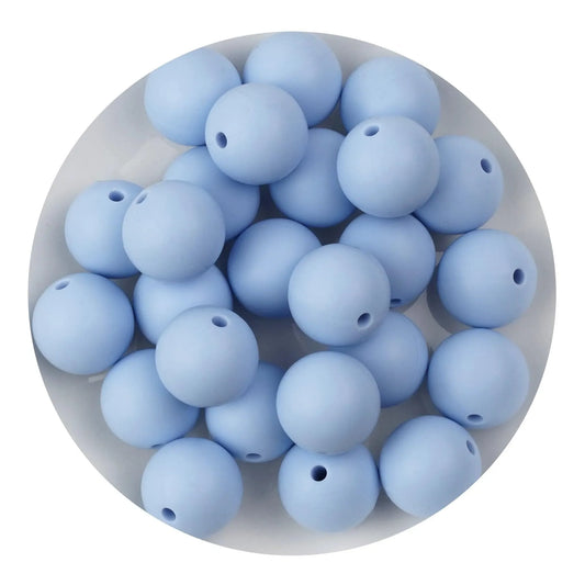 Master Maker Crafts -  Silicone Bead Round - Pastel Blue (5 Beads - 15mm)