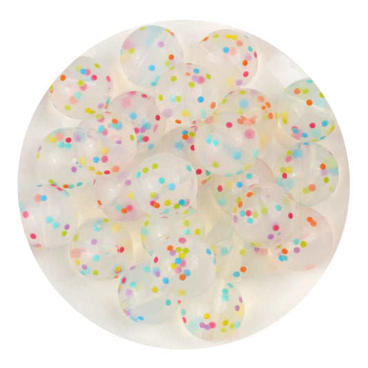 Master Maker Crafts -  Silicone Bead Round - Pastel Gritty Crystal (5 Beads - 15mm)