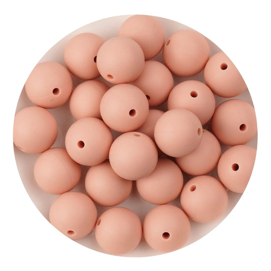 Master Maker Crafts -  Silicone Bead Round - Peachy (5 Beads - 15mm)