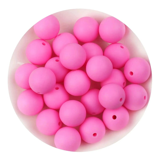 Master Maker Crafts -  Silicone Bead Round - Pink (5 Beads - 15mm)