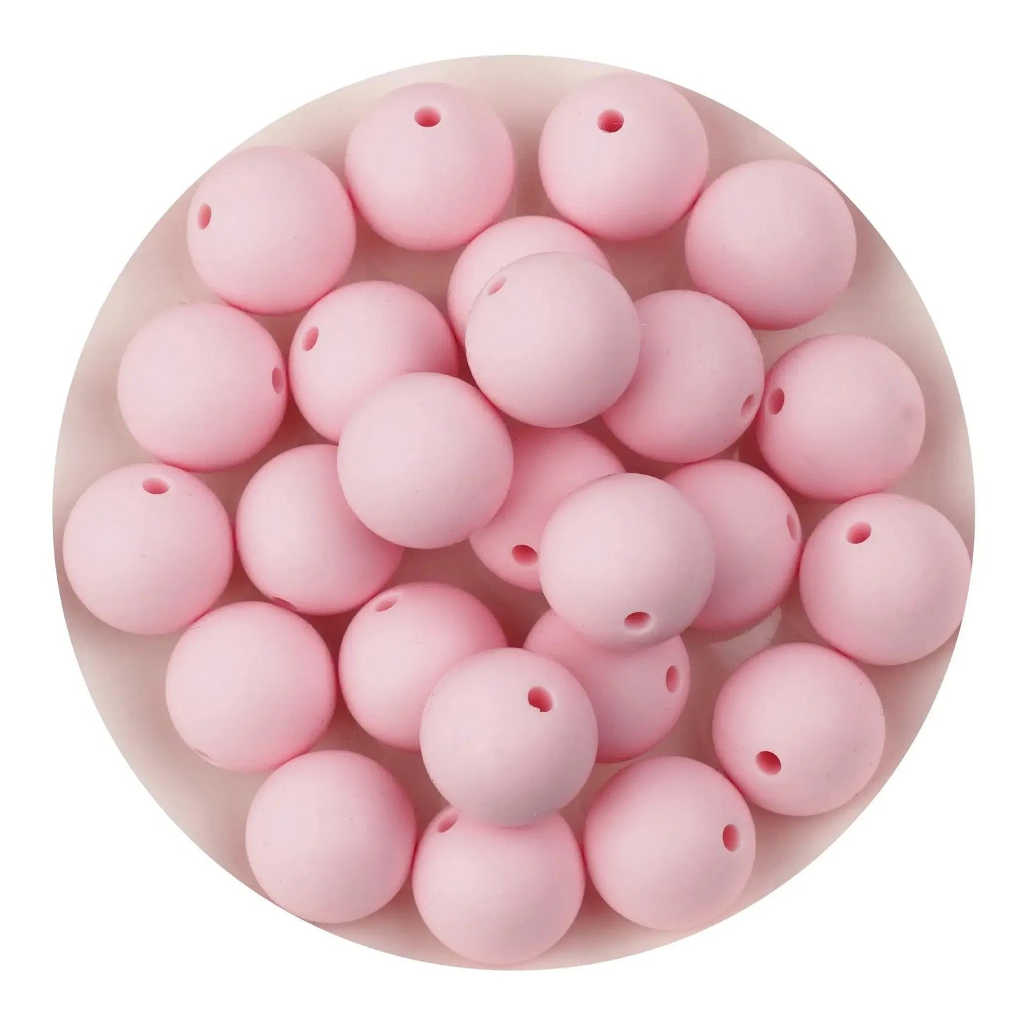 Master Maker Crafts -  Silicone Bead Round - Quartz Pink (5 Beads - 15mm)